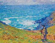 John Peter Russell Pecheur sur falaise painting